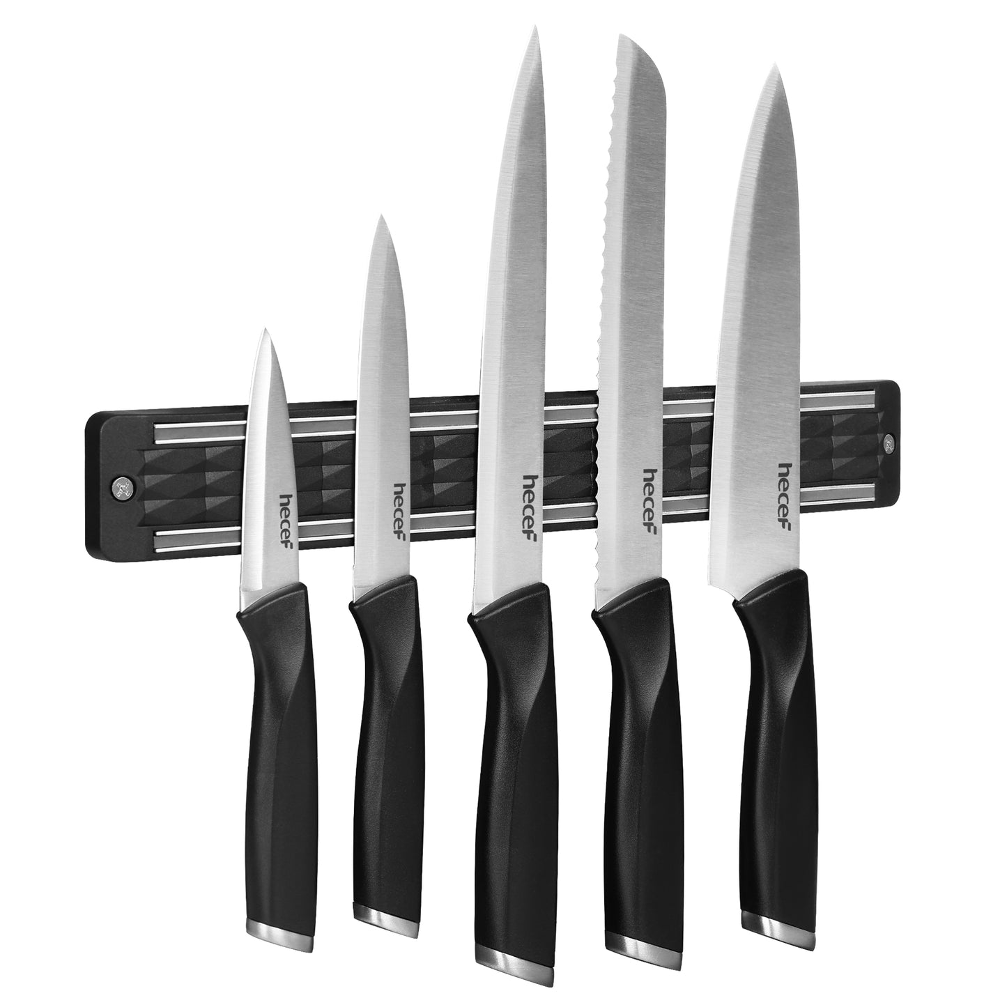 Diamosteel 5 PCS Kitchen Knife Set with Magnetic Knife Strip for Wall