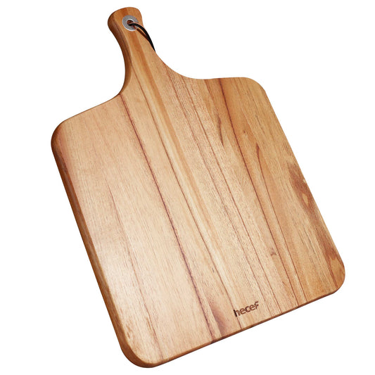 Hecef Square Charcuterie Board, Wooden Serving Cheese Board with Handle, 16.5 inch