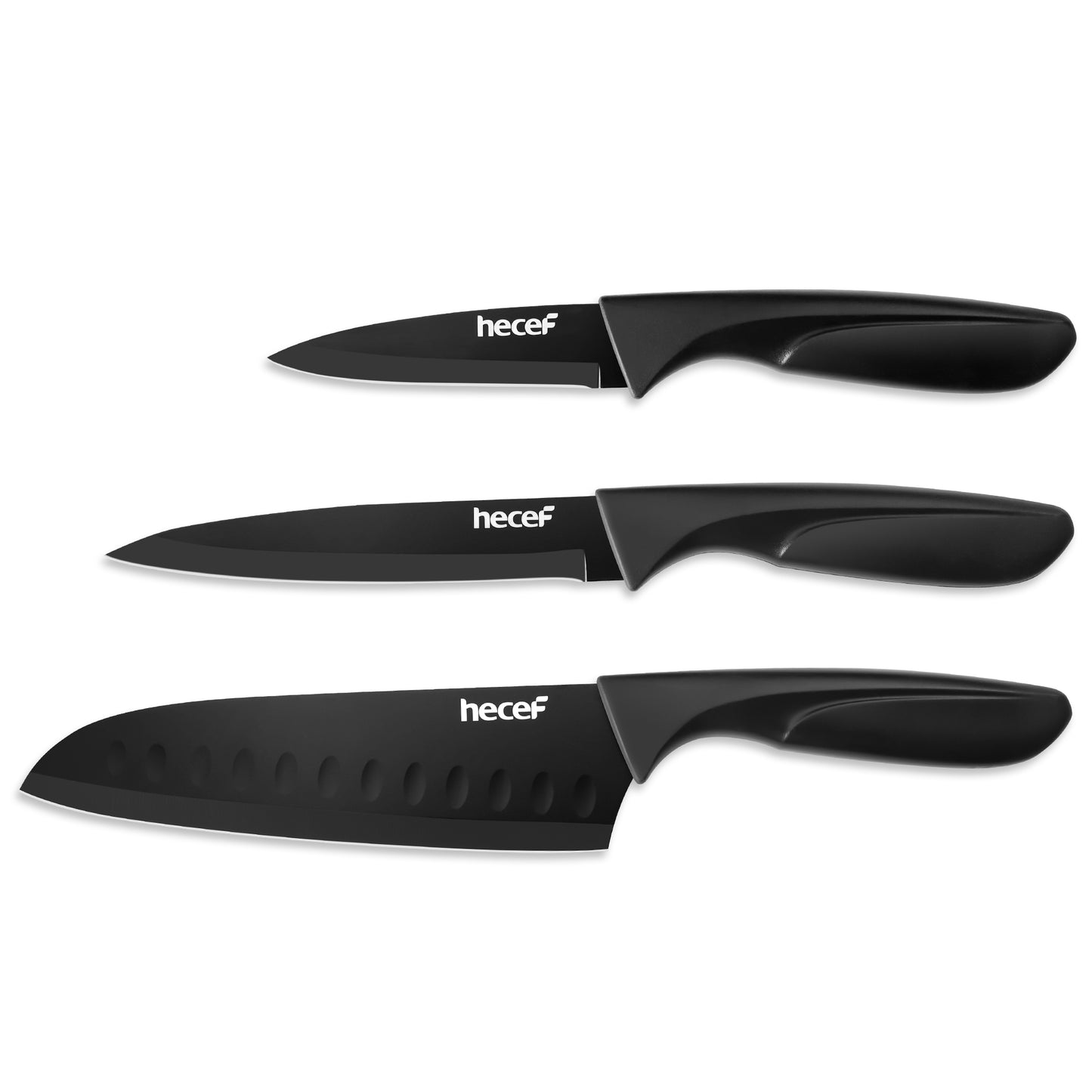 Hecef 3 Pieces Knife Set, Sharp Stainless Steel Chef Cooking Knife