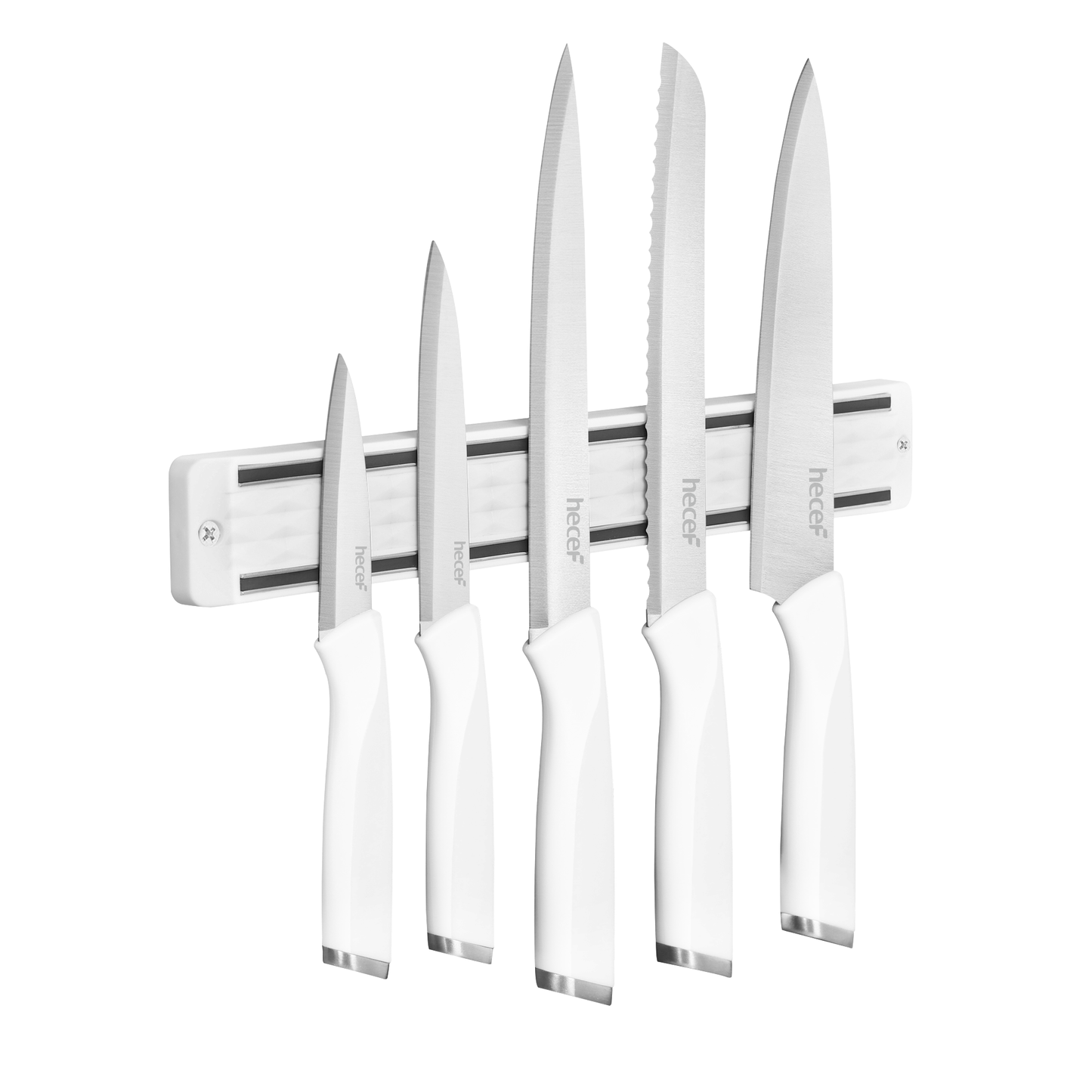 Diamosteel 5 PCS Kitchen Knife Set with Magnetic Knife Strip for Wall