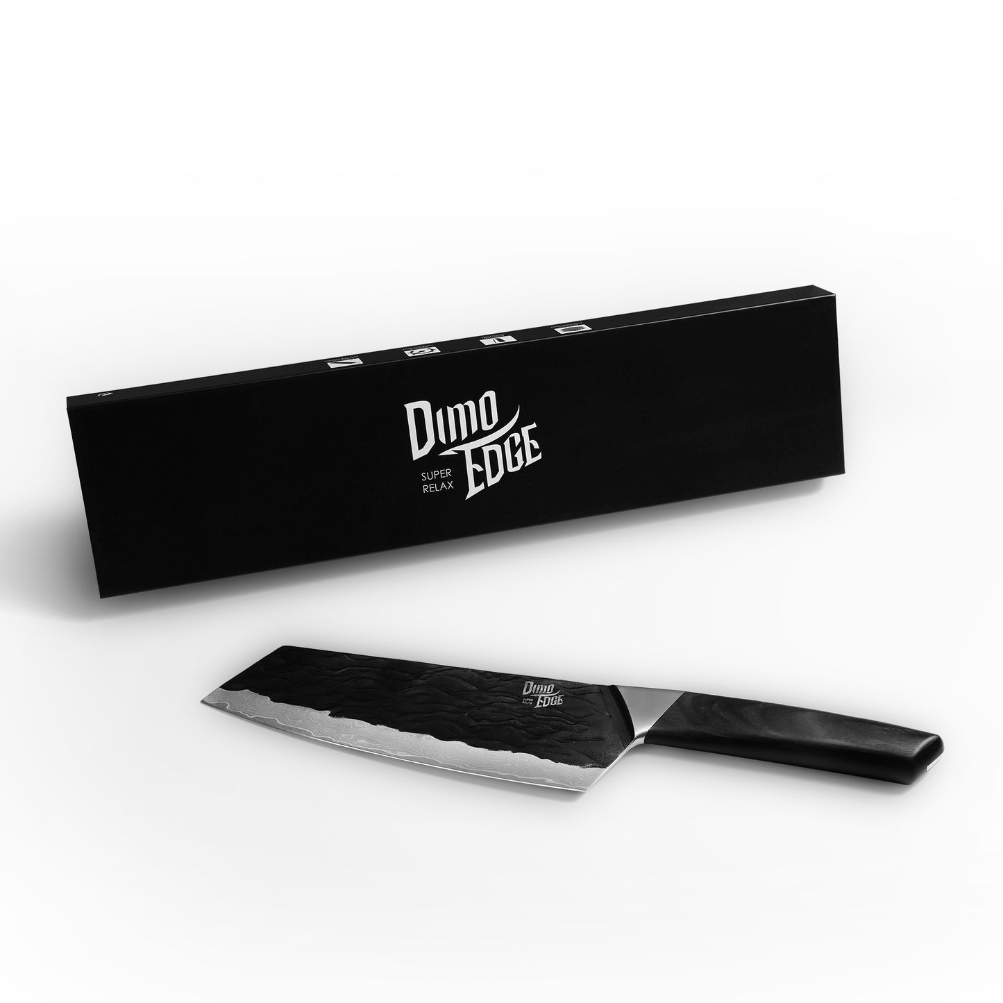 Damascus Clever Knife Japanese, Ultra Sharp Damascus Steel Black Oxide Hammered Chef Cleaver Bunka Knife