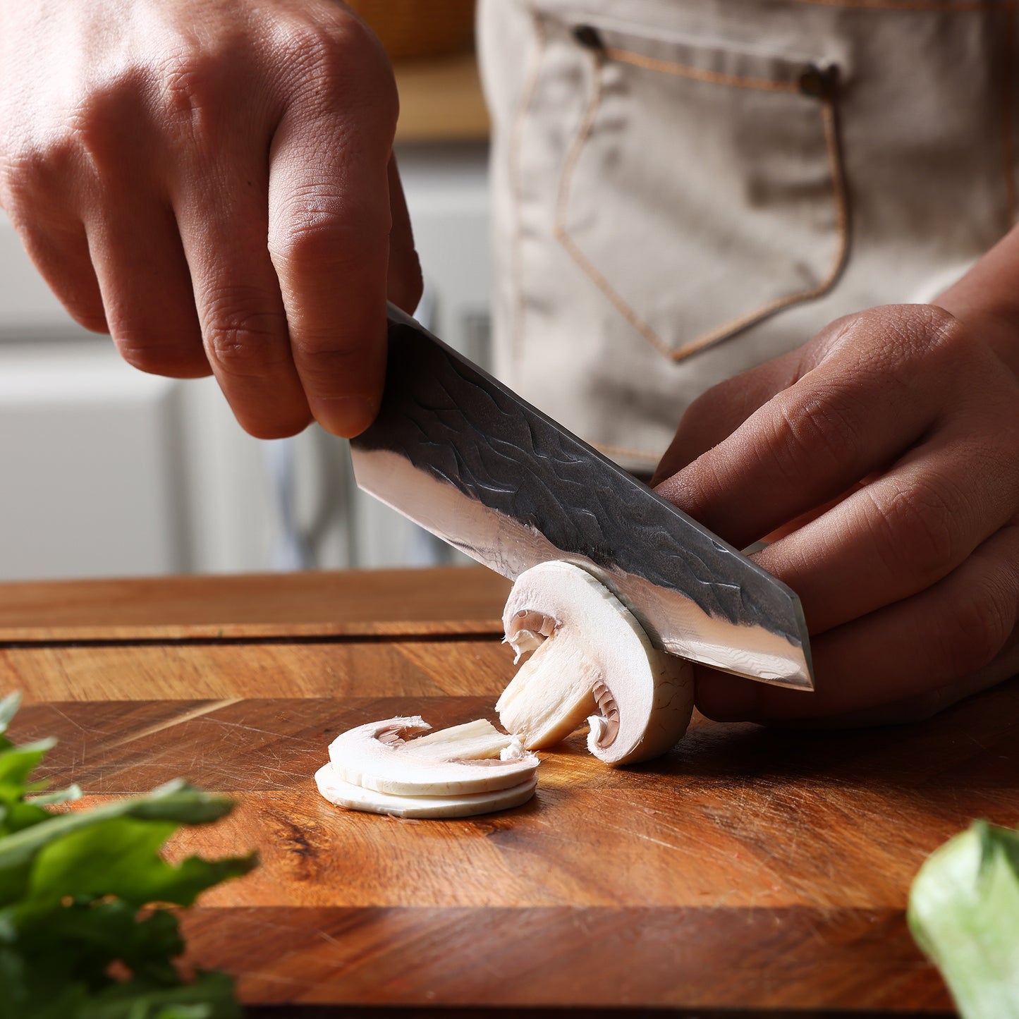 Damascus Clever Knife Japanese, Ultra Sharp Damascus Steel Black Oxide Hammered Chef Cleaver Bunka Knife