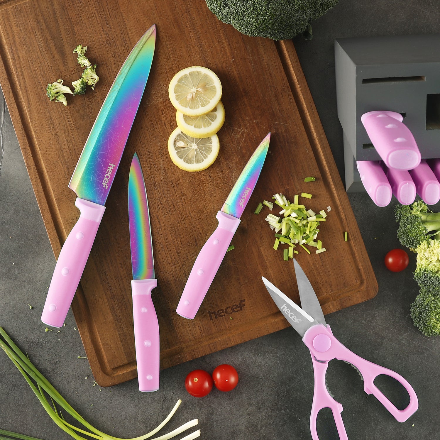 Aiheal Knife Set, 16 Pieces High Carbon Stainless Steel Rainbow