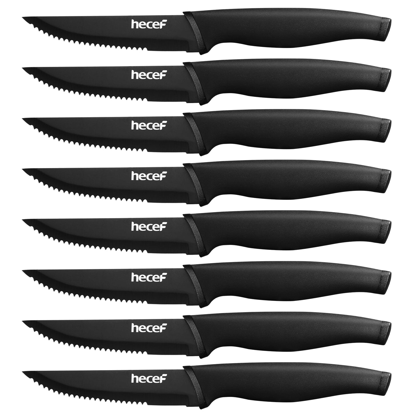 Hecef High Carbon Black Oxide Stainless Steel Chef Knife Set with 6 Blade  Guards 741393578614